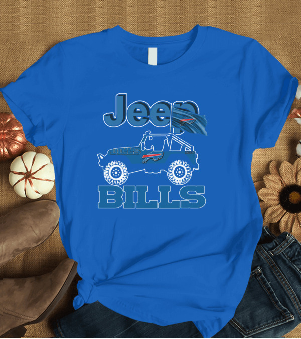 T-Shirt: Jeep Bills Buffalo Logo Design with Flag T-Shirt Jeep Bills Buffalo Logo Design with Flag T-Shirt