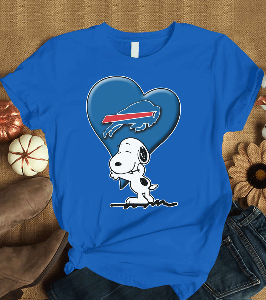 Snoopy Hugging Heart Buffalo Bills T-Shirt