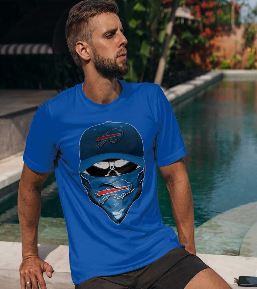 Skull V6 Buffalo Bills Mask And Cap With Team T-Shirt