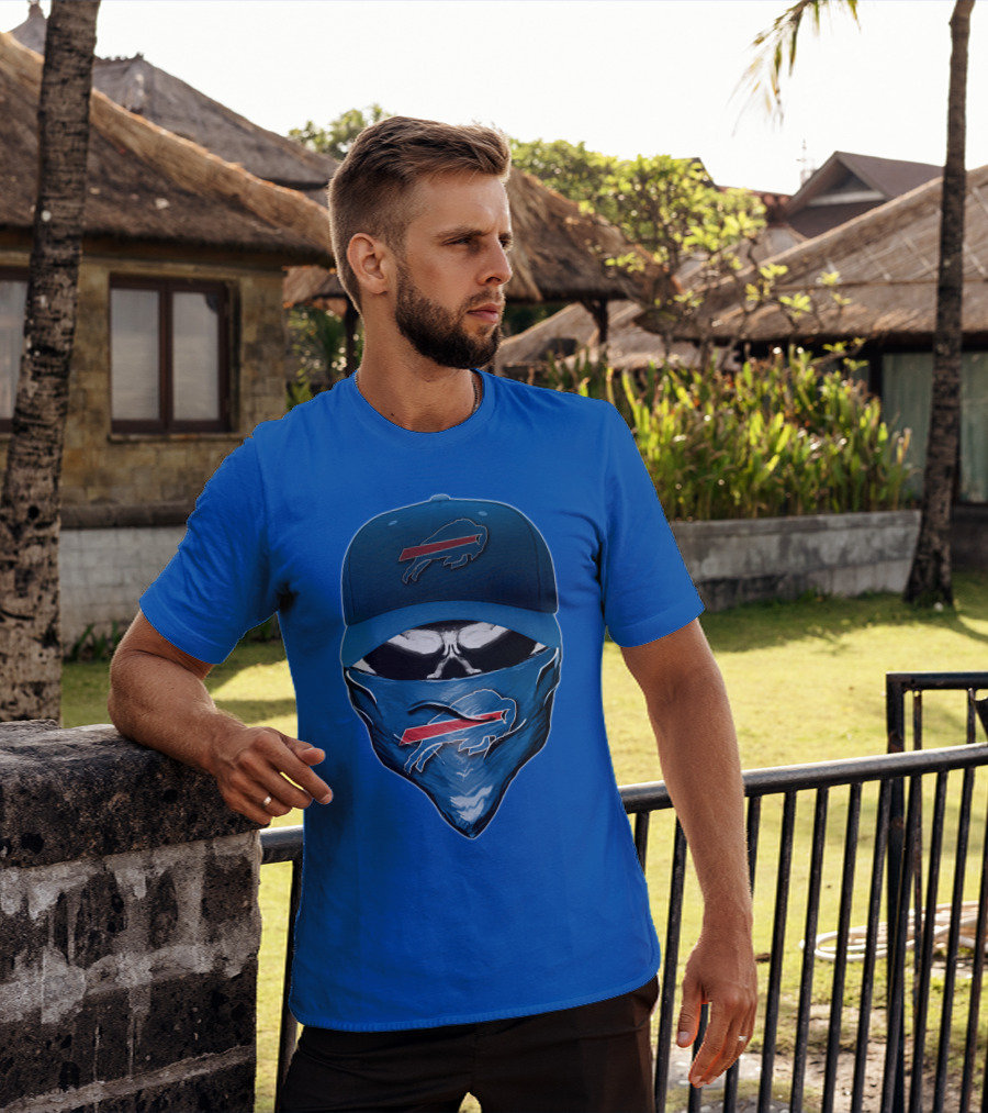 Skull V6 Buffalo Bills Mask And Cap With Team T-Shirt