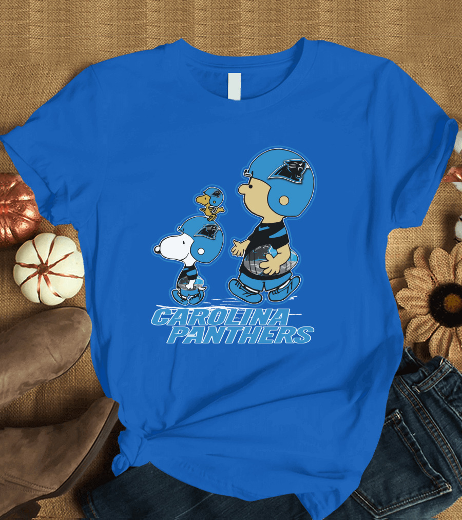 Snpfootball CAROLINA PANTHERS Peanuts Characters Blue Helmet T-Shirt