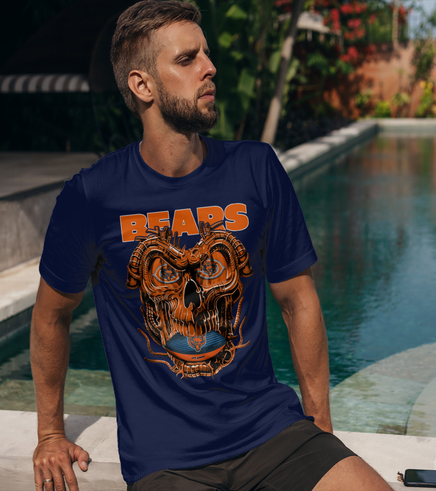 BEARS Dragonskull Football CHICAGO T-Shirt