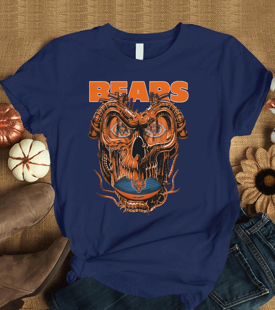 BEARS Dragonskull Football CHICAGO T-Shirt