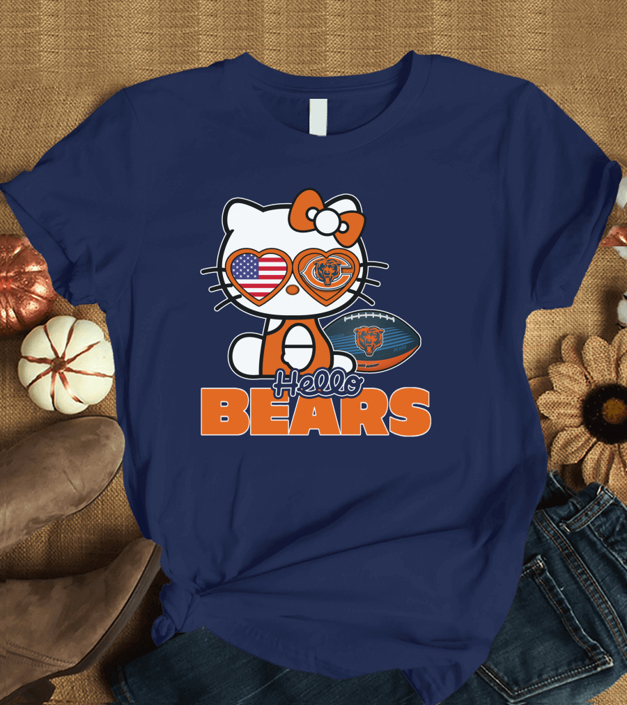 Hello Bears Hellokitty Chicago Bears Football T-Shirt