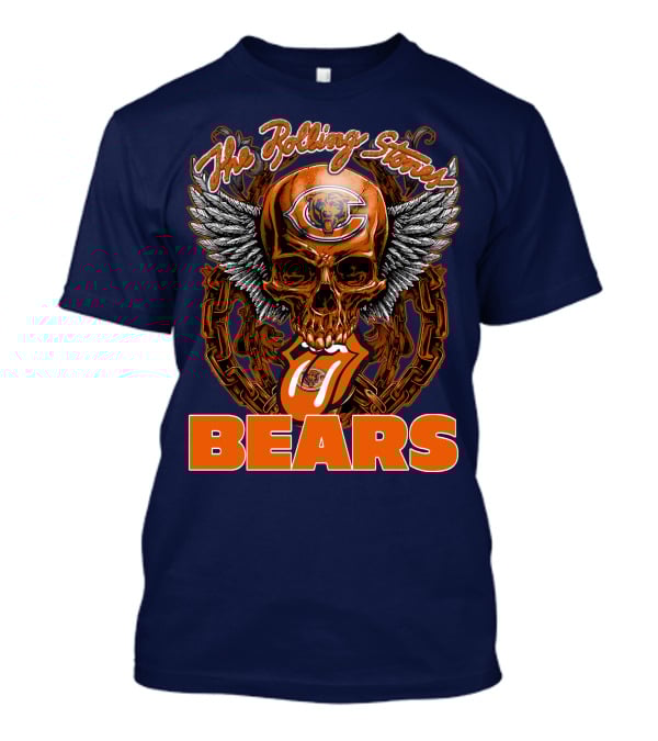 The Rolling Stones Chicago Bears Skull With Wings And Tongue T-Shirt