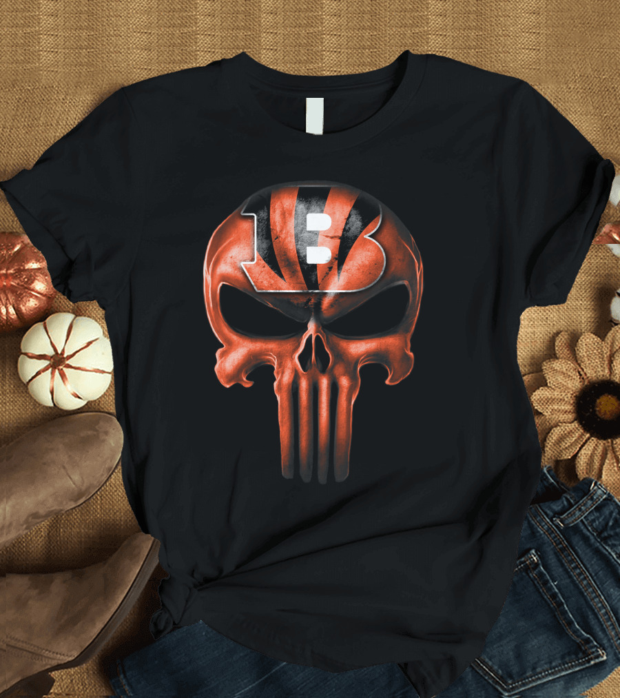 CINCINNATI BENGALS Skull B T-Shirt