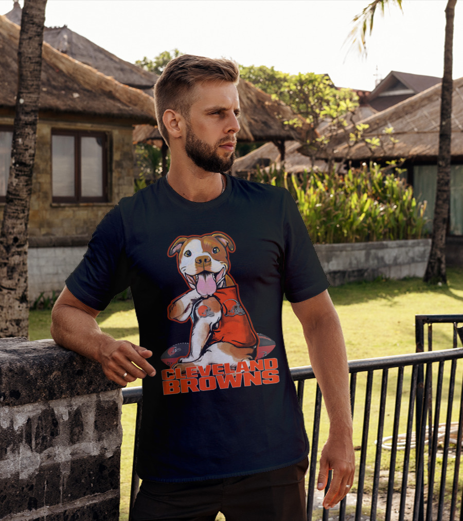 Cleveland Browns Pitbull Football Fan T-Shirt