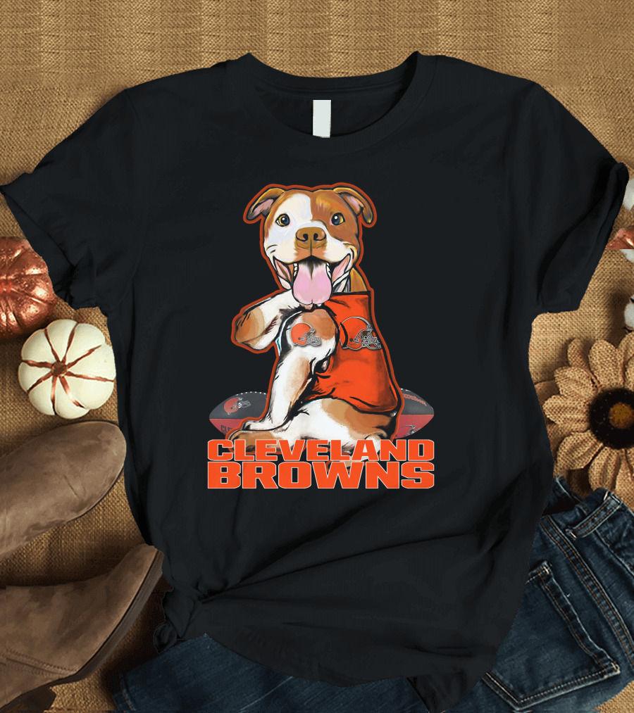 Cleveland Browns Pitbull Football Fan T-Shirt