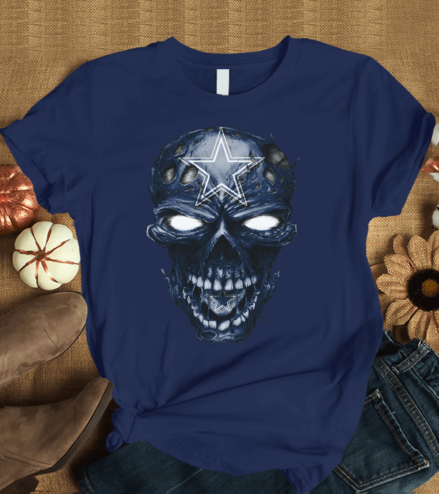 Skull Dallas Cowboys Star Icon NFL Football Fan Gear T-Shirt