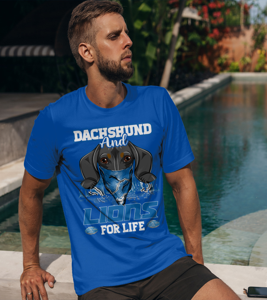 Dachshund And Lions For Life Detroit T-Shirt
