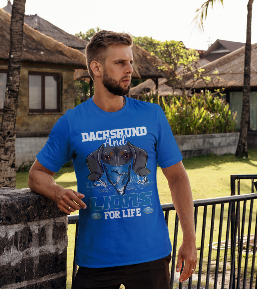 Dachshund And Lions For Life Detroit T-Shirt