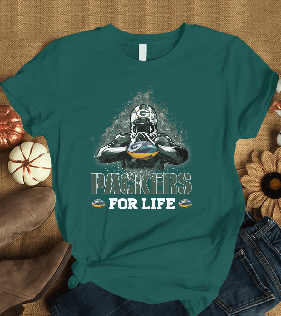Packers For Life Green Bay Football Fan T-Shirt