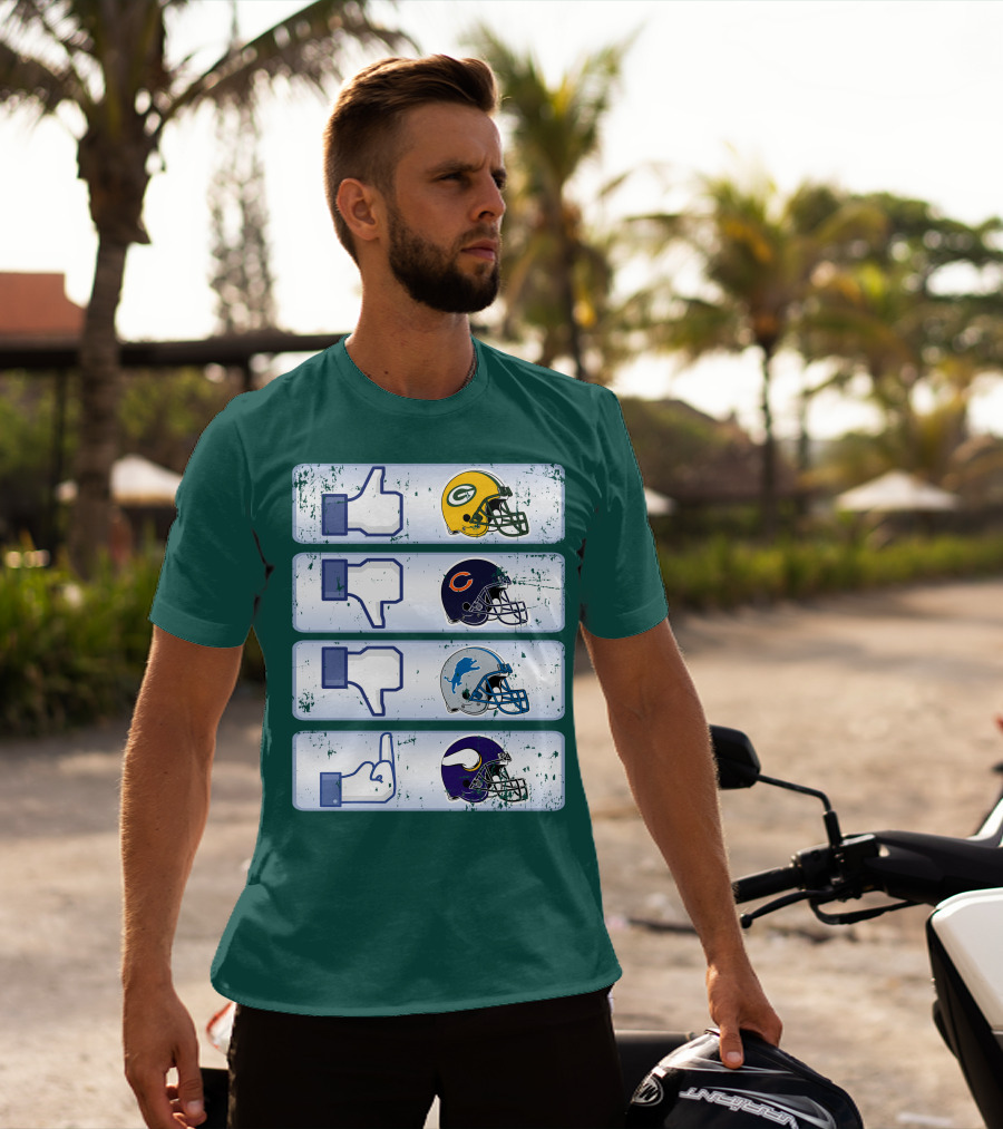 Green Bay Packers Chicago Bears Detroit Lions Minnesota Vikings Nfl Rivalry Icons T-Shirt