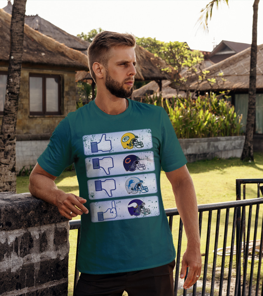 Green Bay Packers Chicago Bears Detroit Lions Minnesota Vikings Nfl Rivalry Icons T-Shirt