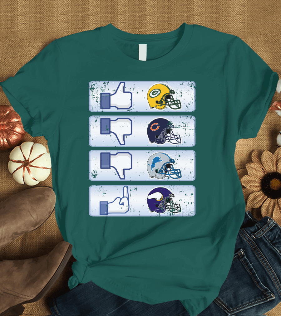 Green Bay Packers Chicago Bears Detroit Lions Minnesota Vikings Nfl Rivalry Icons T-Shirt