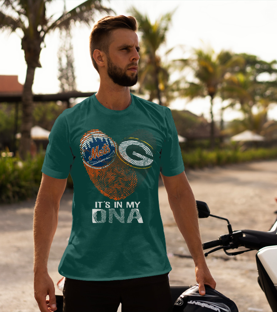 Green Bay Packers New York Mets It's In My Dna T-Shirt
