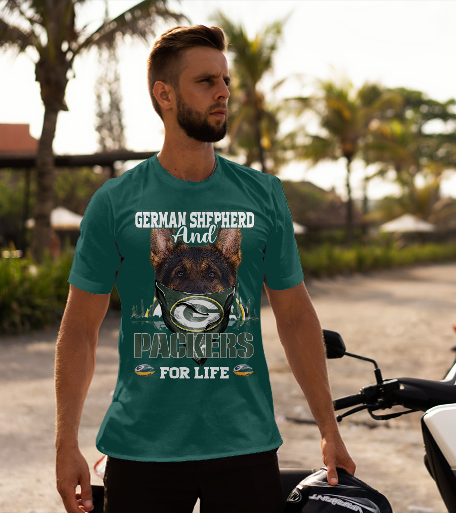 German Shepherd And Packers For Life T-Shirt