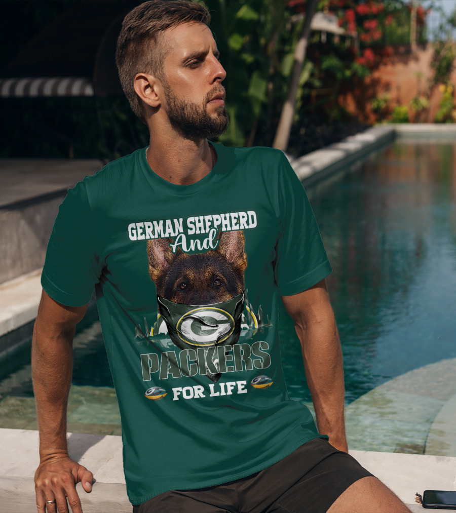 German Shepherd And Packers For Life T-Shirt