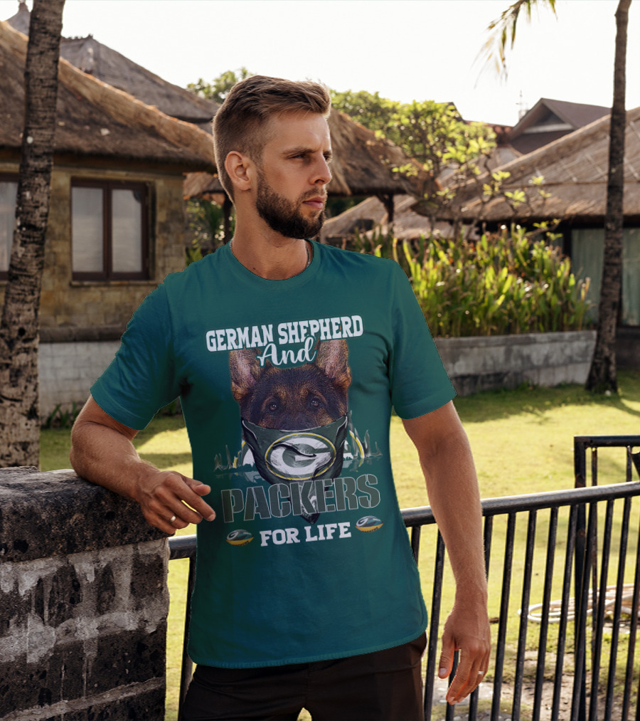 German Shepherd And Packers For Life T-Shirt