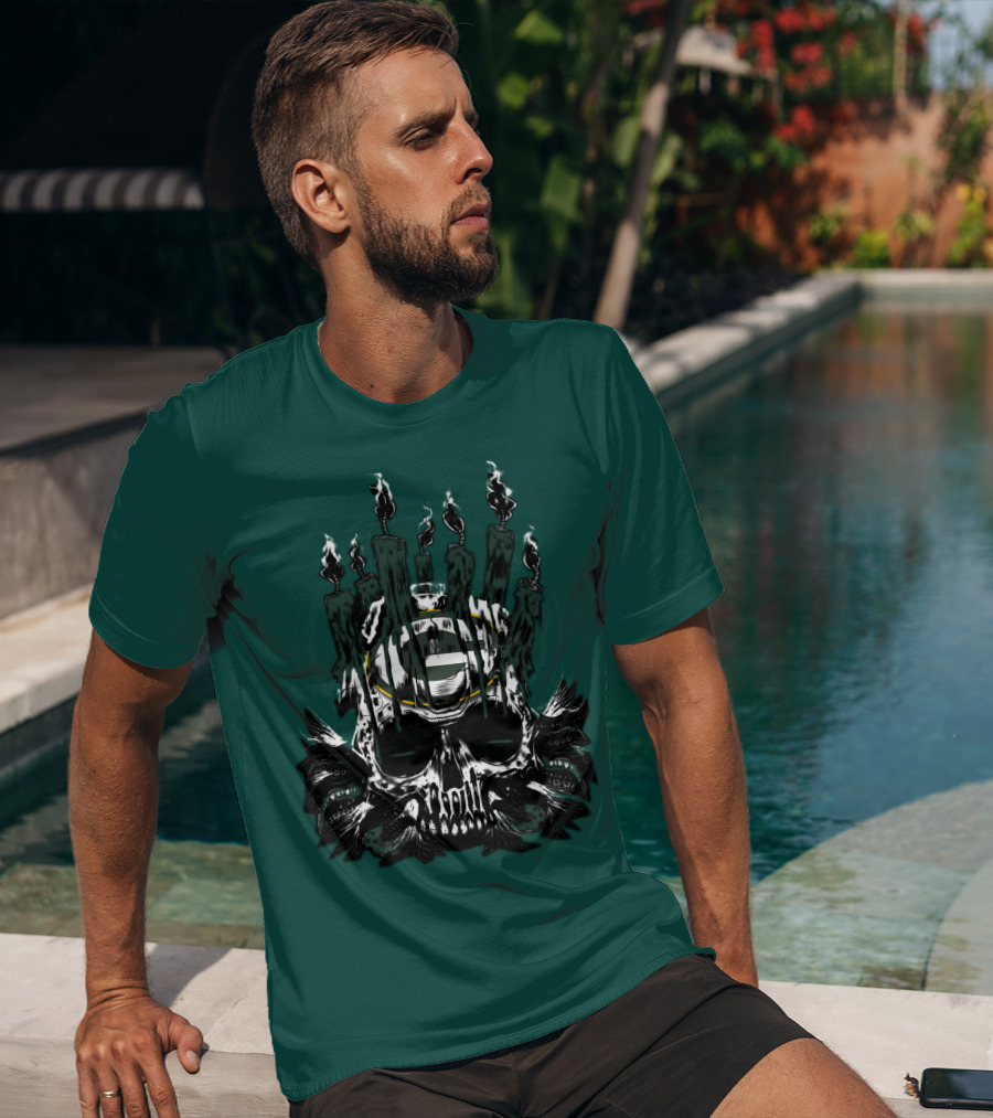 Green Bay Packers Skull Candle T-Shirt