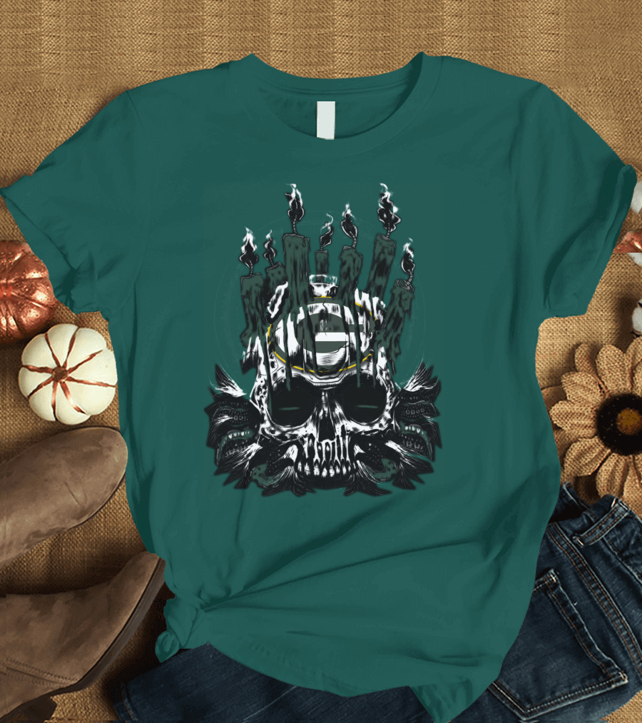 Green Bay Packers Skull Candle T-Shirt