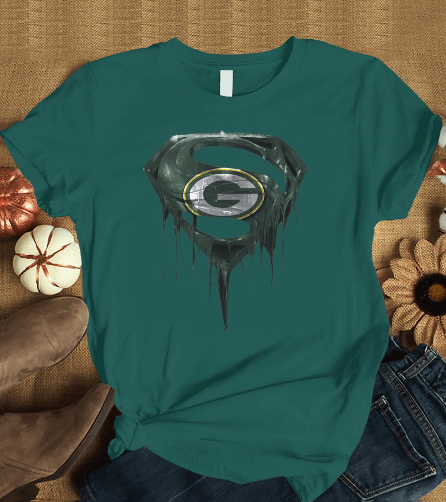 Spm Superman Green Bay Packers Logo Fusion T-Shirt