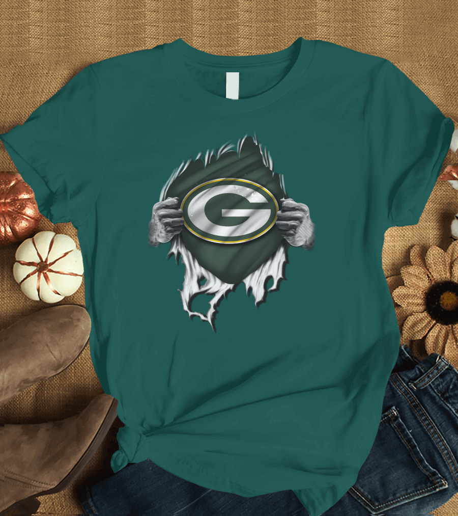 Green Bay Packers Torn Logo Superfan T-Shirt