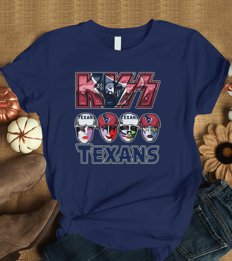 Kiss Texans Band Face Paint NFL T-Shirt