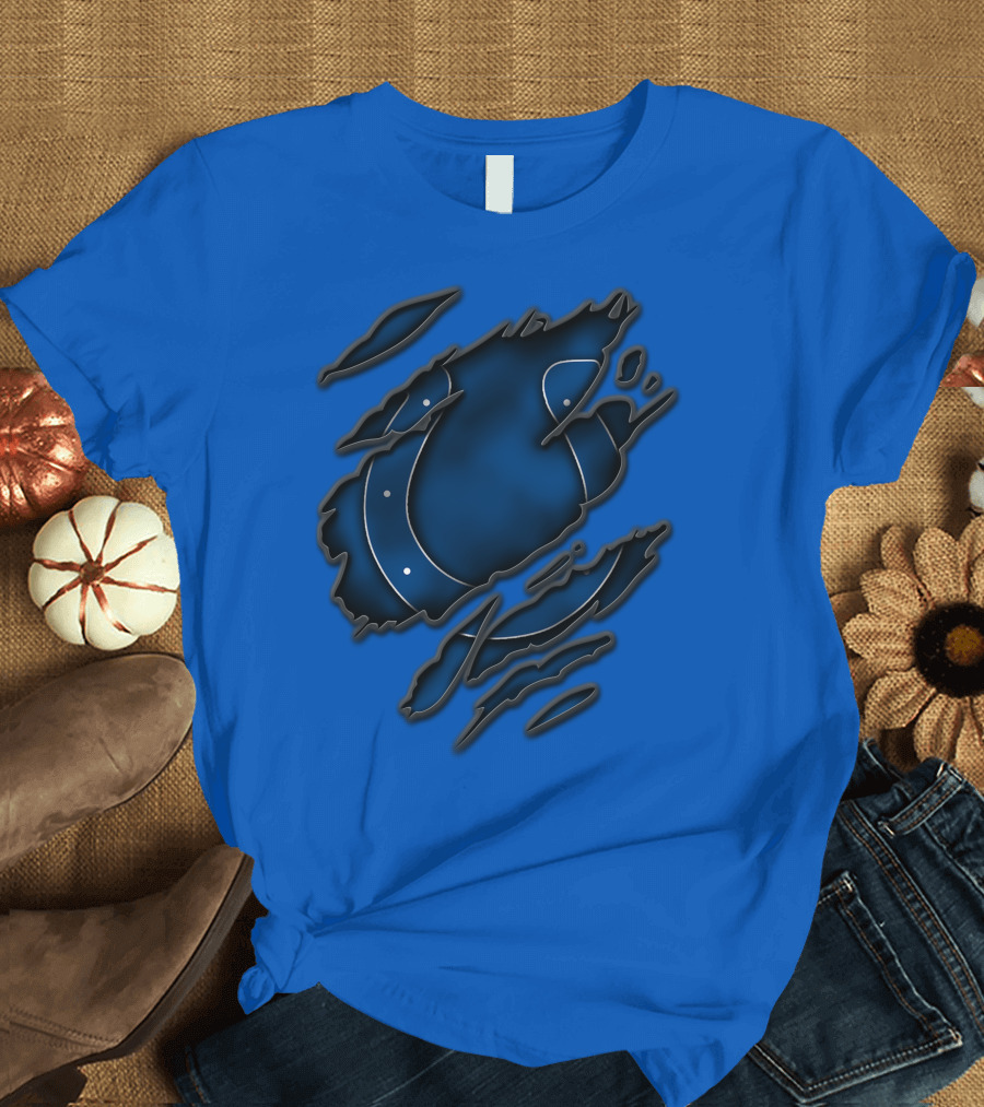 Torn Indianapolis Colts Ripped Football Team T-Shirt