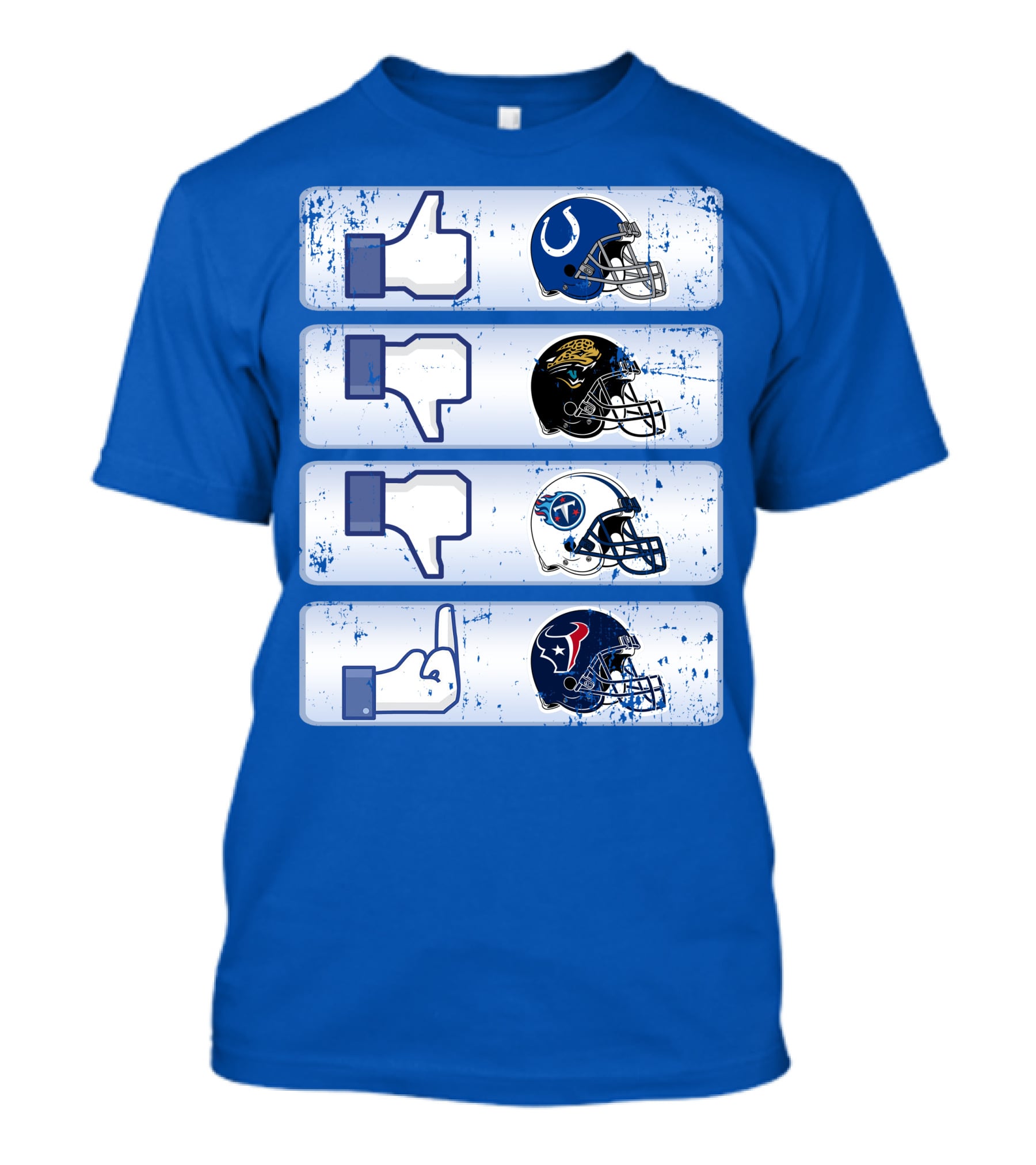 Indianapolis Colts Helmet Thumbs Up Rival Nfl Teams Jaguars Titans Texans T-Shirt