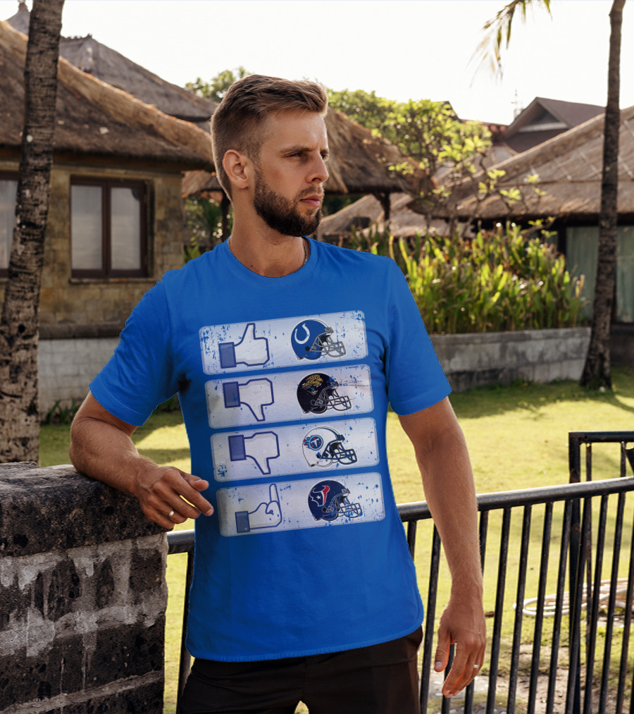 Indianapolis Colts Helmet Thumbs Up Rival Nfl Teams Jaguars Titans Texans T-Shirt