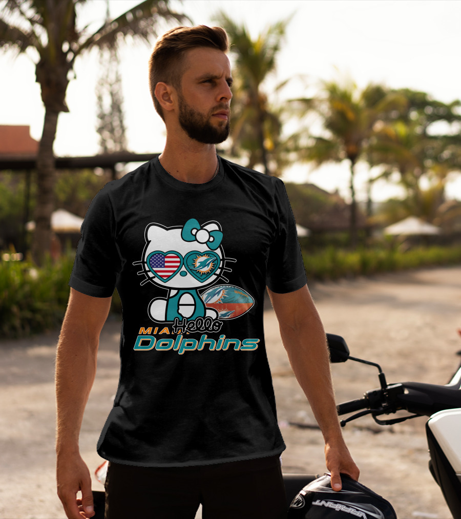 Mia Hello Dolphins American Football Miami Nfl T-Shirt
