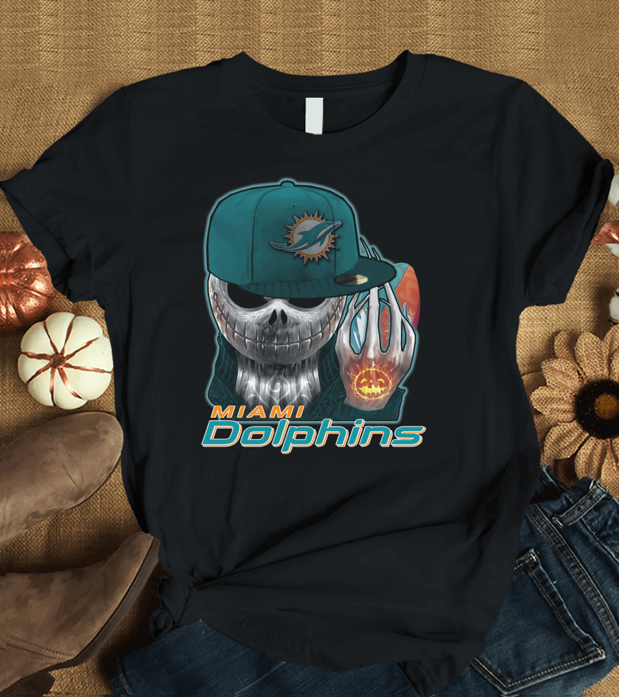 Jackskull Miami Dolphins Halloween T-Shirt