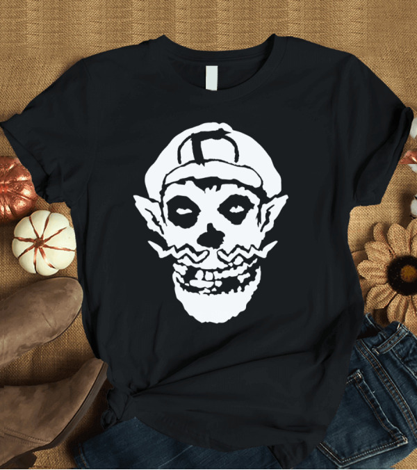 T-Shirt: Misfits Punk Wah Skull Icon Art Black-and-White T-Shirt Misfits Punk Wah Skull Icon Art Black-and-White T-Shirt