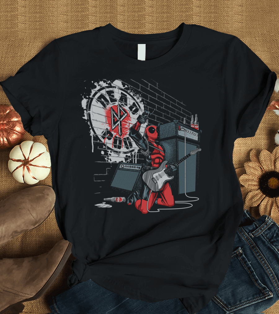 Dead Punk Deadpool Guitar Rock Marvel Comics T-Shirt