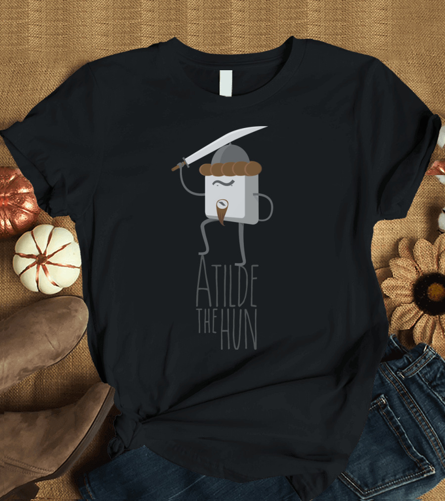 Atilde the Hun Cartoon Warrior Sword Character T-Shirt