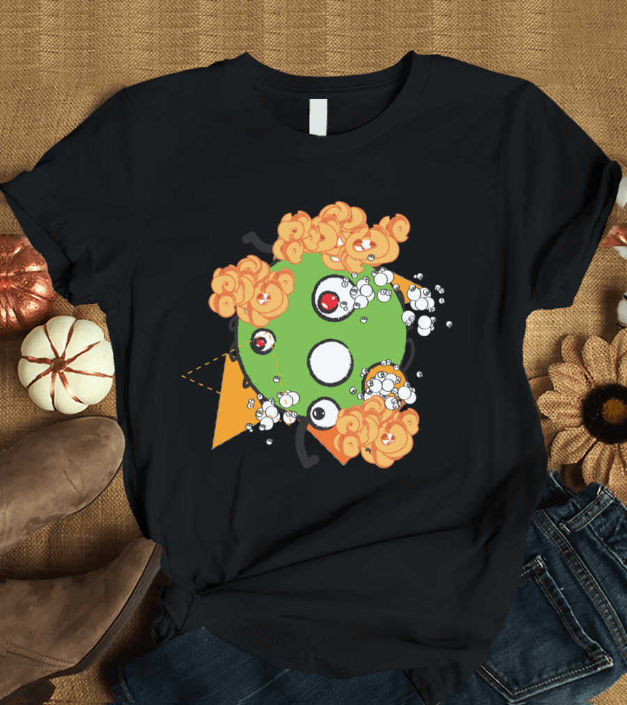 Cootie Bubble Creature with Orange Swirls and Bold Eyes T-Shirt