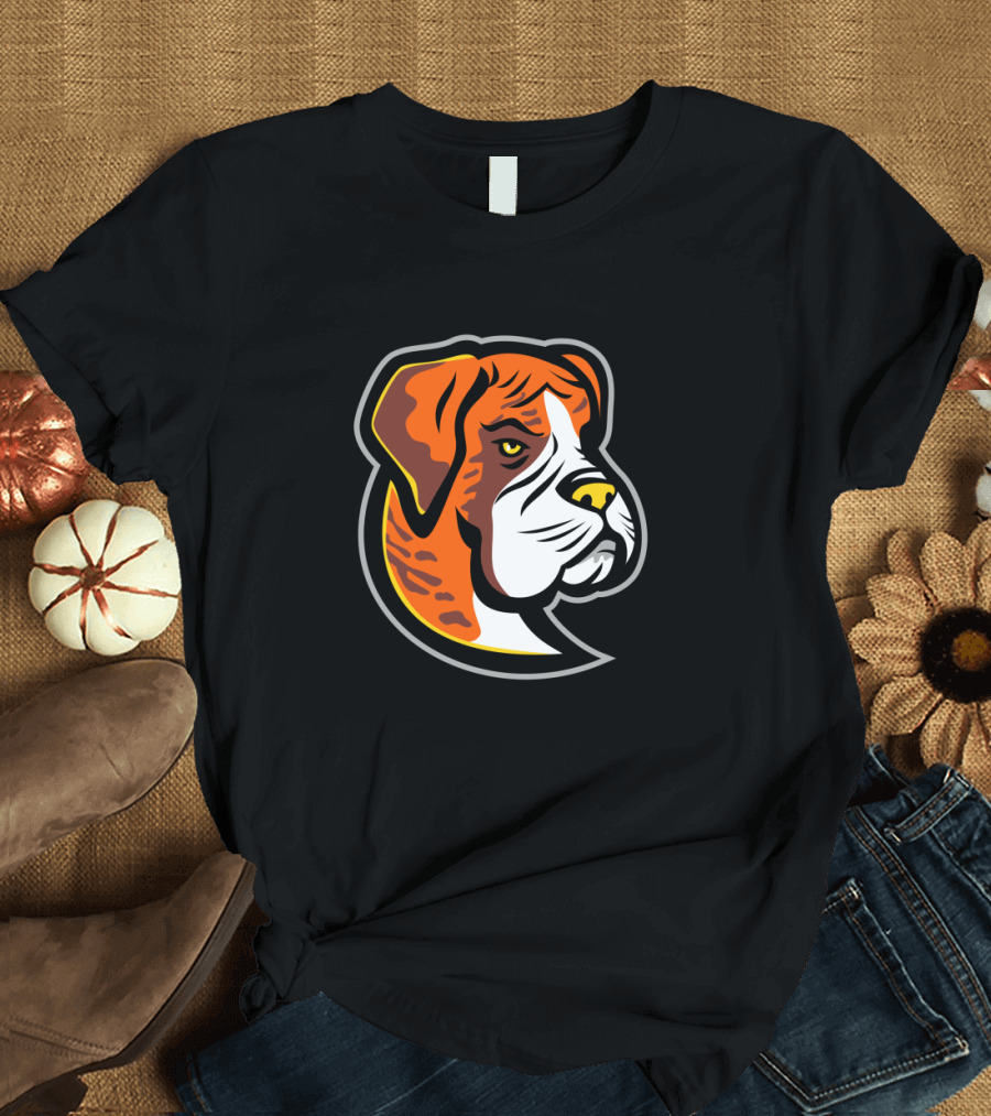 Boxer Dog Mascot Illustration Bold Athletic Team T-Shirt