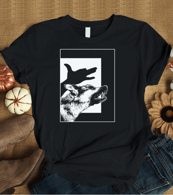 T-Shirt: Shadow Puppy Dog Silhouette Hand Shadow T-Shirt Shadow Puppy Dog Silhouette Hand Shadow T-Shirt