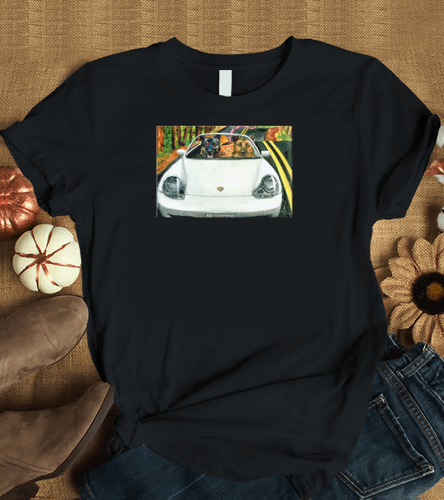 Big Foot Road Trip with Peaches in Convertible Forest Adventure T-Shirt