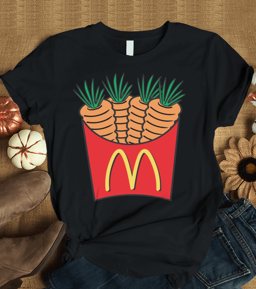 Mc Diet Carrot Fries in Iconic Fast Food Packaging T-Shirt