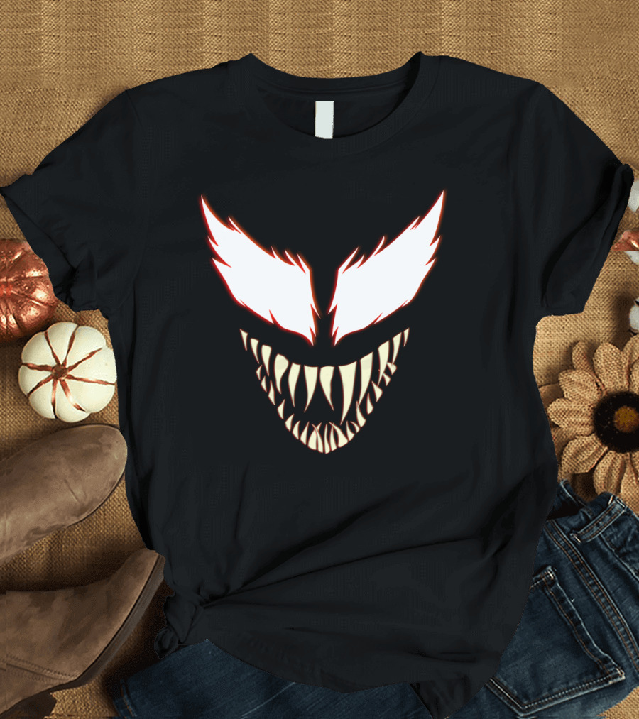 Carnage Marvel Symbiote Face Iconic Teeth and Eyes T-Shirt