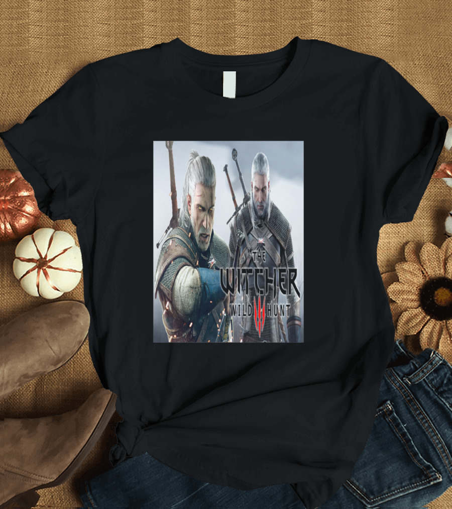 The Witcher Wild Hunt Video Game Art Geralt of Rivia Twins T-Shirt