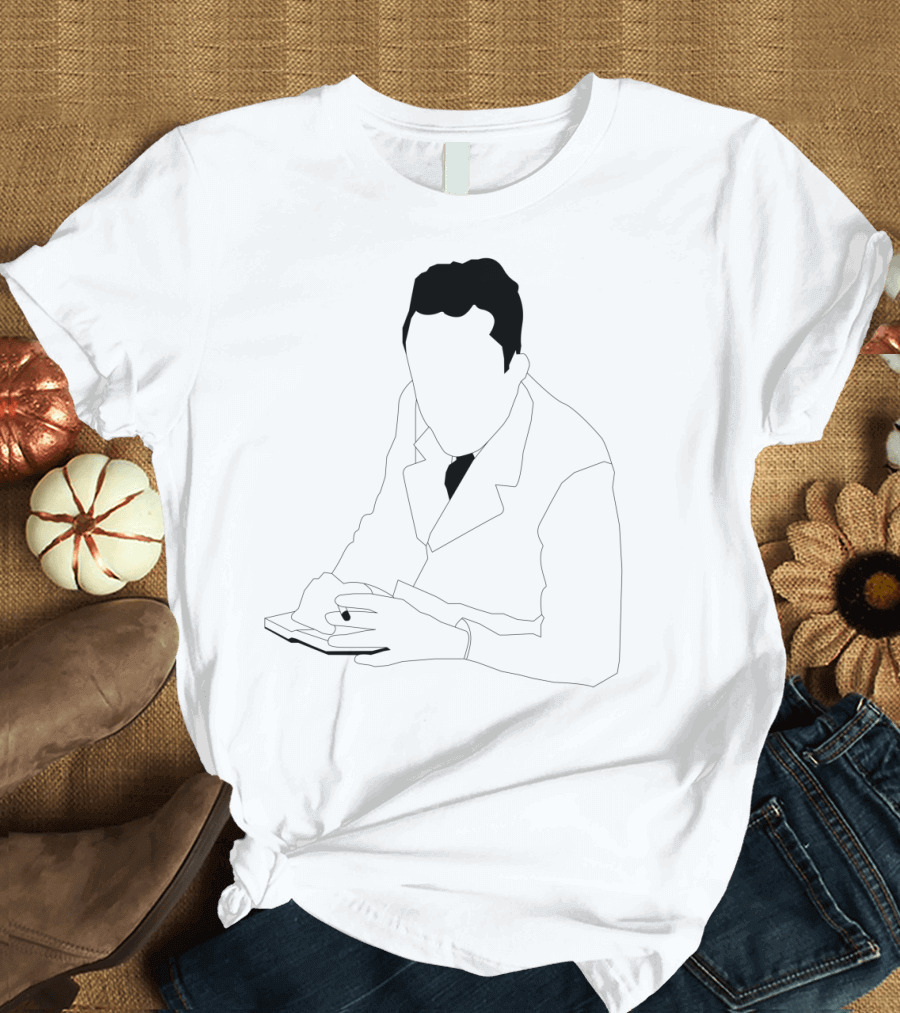 Albert Camus Silhouette with Pen and Book T-Shirt