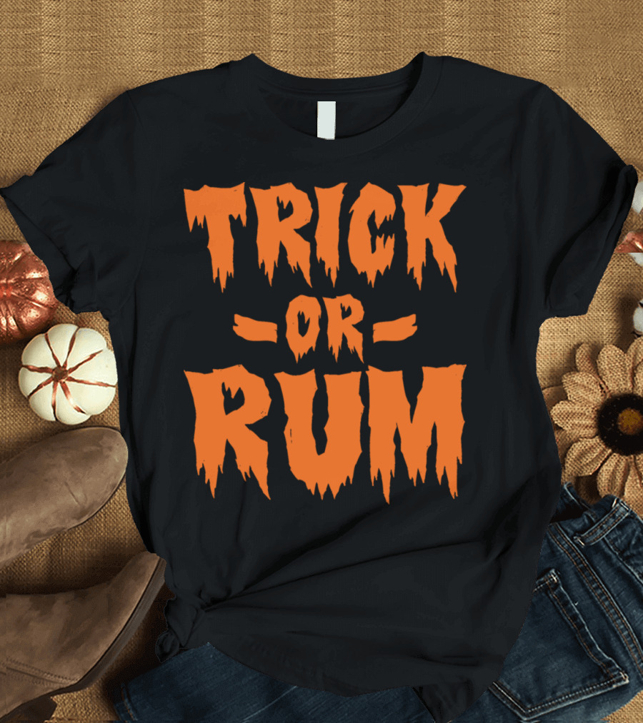 Trick Or Rum Halloween Pumpkin Ghost T-Shirt