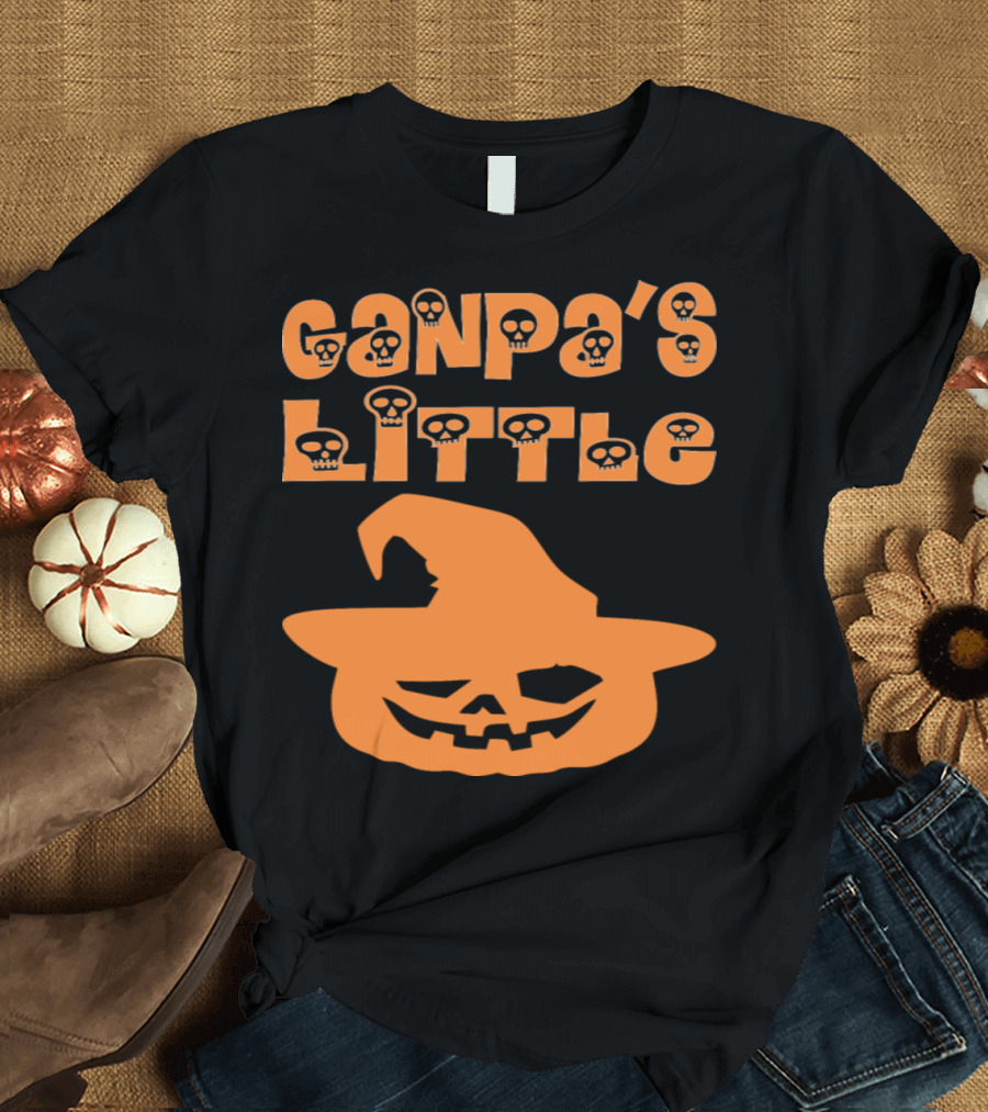 Ganpa's Little Pumpkin Skull Halloween Hat T-Shirt