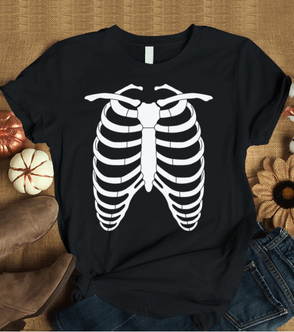 T-Shirt: Horror Rib Cage Skeleton T-Shirt Horror Rib Cage Skeleton T-Shirt
