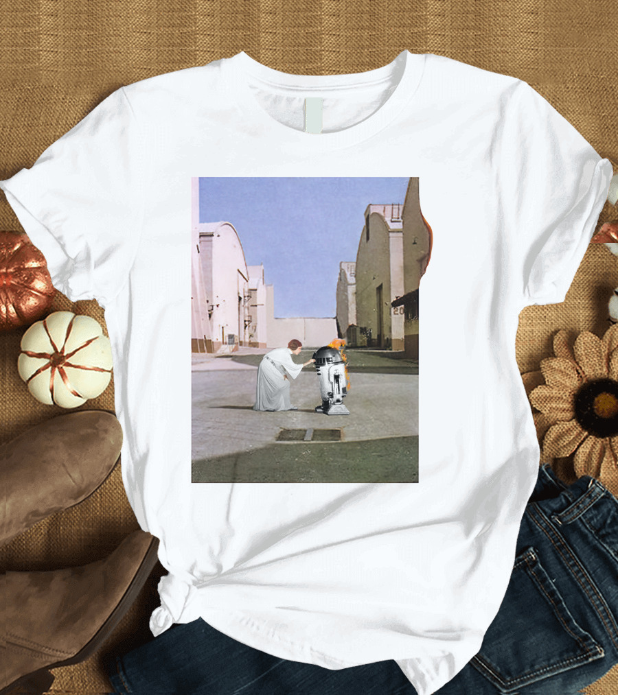 Wish You Were Leia with Princess and Droid in Iconic Courtyard Scene T-Shirt