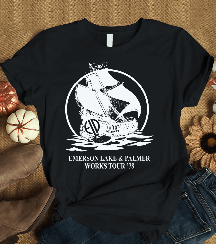 Emerson Lake and Palmer Works Tour '78 Sailing Ship T-Shirt