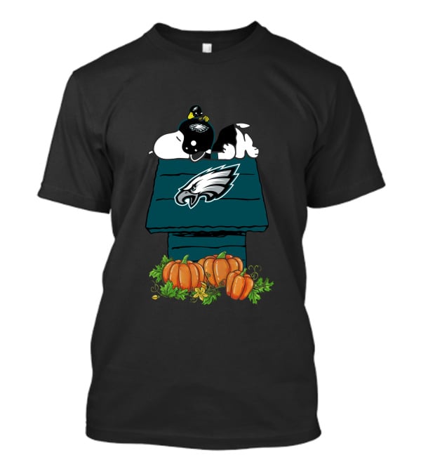 Philadelphia Eagles Snoopy Pumpkin Doghouse T-Shirt